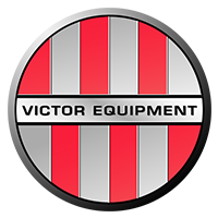 Victor Equipment red and silver company logo