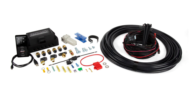 Air Lift Performance 3P air management system components: integrated ECU +manifold, digital display controller, wiring harnesses, airline, water filter and fitting hardware, part