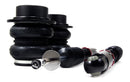 A pair of Air Lift Performance red accented threaded high performance monotube struts with double bellows progressive rate air springs with roll plates. Air suspension kit part