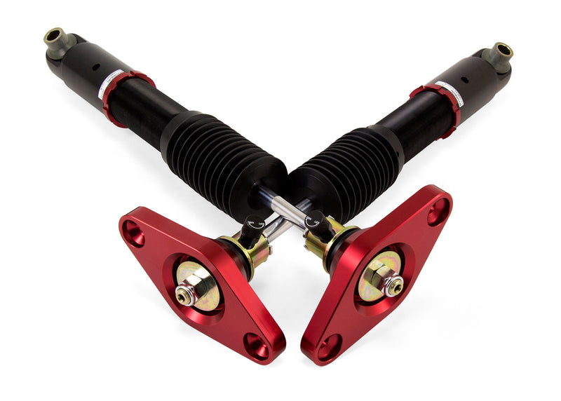 A pair of Air Lift Performance red accented threaded monotube shocks. Air suspension kit part