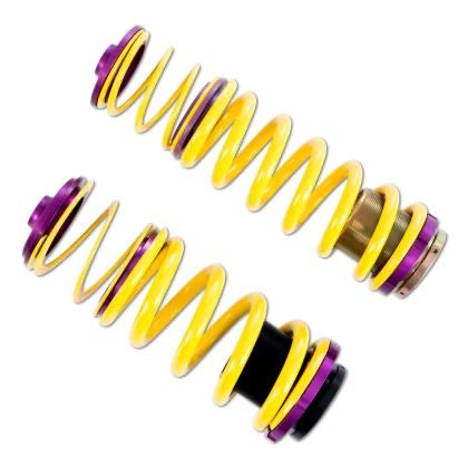 2 yellow assembled vehicle suspension height adjustable lowering springs