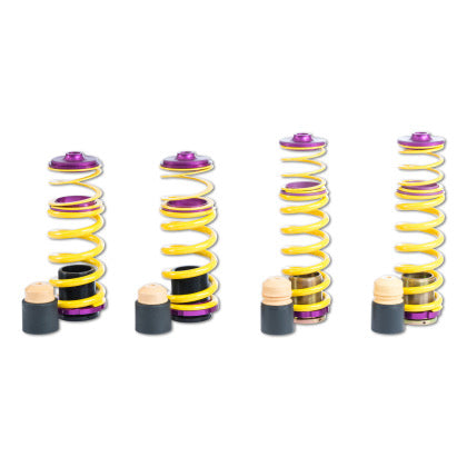 4 yellow vehicle suspension height adjustable springs and end fittings