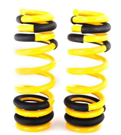 2 yellow height adjustable vehicle suspension springs