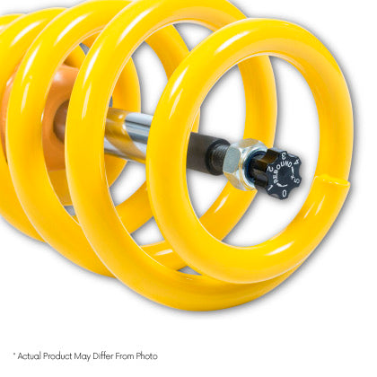 Yellow lowering spring end with adjustment knob