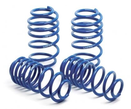 4 blue vehicle suspension springs