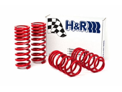 H&R product box and 4 red vehicle suspension springs