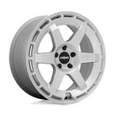 Rotiform Ken Block Signature Wheel KB1 is a cast aluminum 6 Spoke automotive wheel in a gloss silver finish with a Rotiform and Ken Block Logo embossed in one spoke along with a Rotiform silver logo center cap.