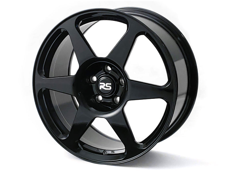 Neuspeed six spoke alloy wheel in a gloss black finish with a RS center cap.