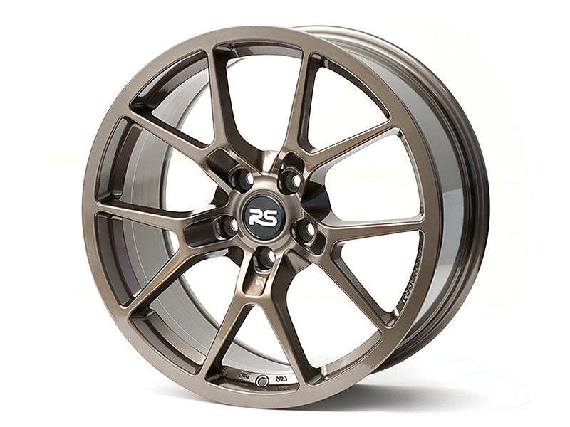 Neuspeed split five spoke automotive alloy wheel in a gloss bronze finish with a RS logo center cap.