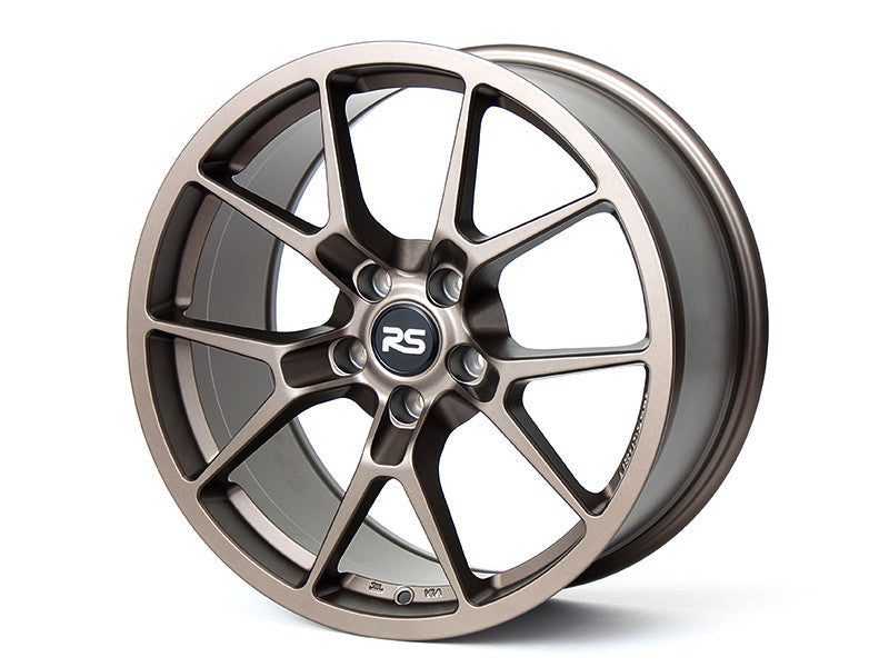Neuspeed split five spoke automotive alloy wheel in a satin bronze finish with a RS logo center cap.