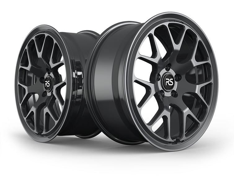 Pair of Neuspeed split Y spoke profile automotive alloy wheels.