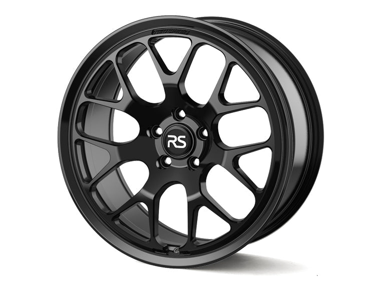 Neuspeed split Y spoke profile automotive alloy wheel in a gloss black finish.