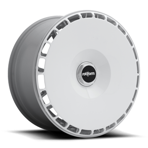 Rotiform's Gloss White AeroDisc Thread-on-Fan Mounted On An Automotive Wheel
