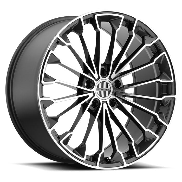 18" Victor Equipment Wurttemburg Flow Formed Aluminum Multi Spoke Wheel In A Gun Metal Gray Finish With A Mirror Cut Face