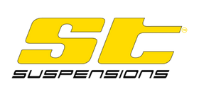 ST Suspensions yellow and black company logo.