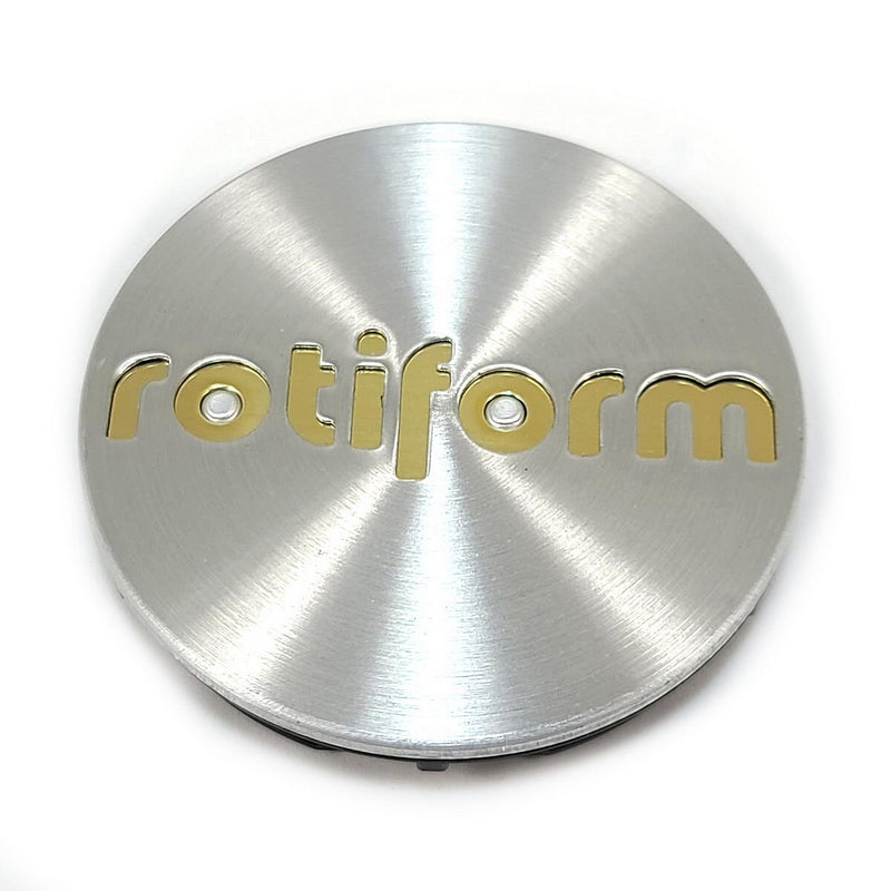 Rotiform Brushed Chrome & Gold Logo Center Caps