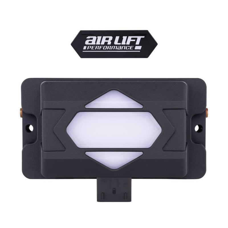Black manifold module with Air Lift Performance logo on a white background