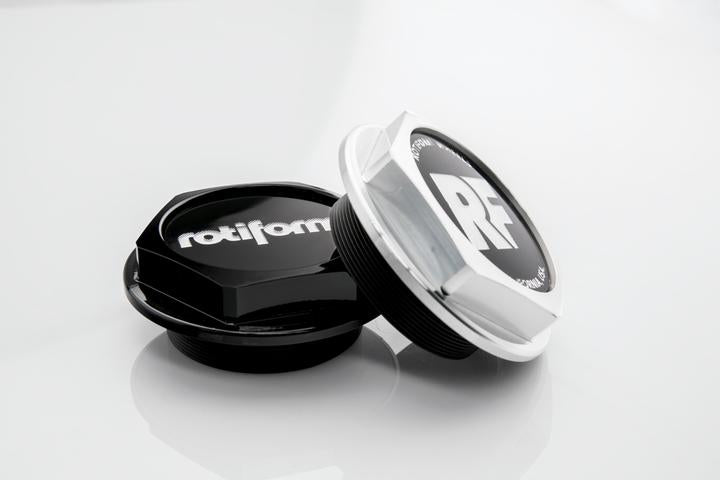 Rotiform Black 'Rotiform' and Silver Rotiform 'RF' Hex Center Caps.