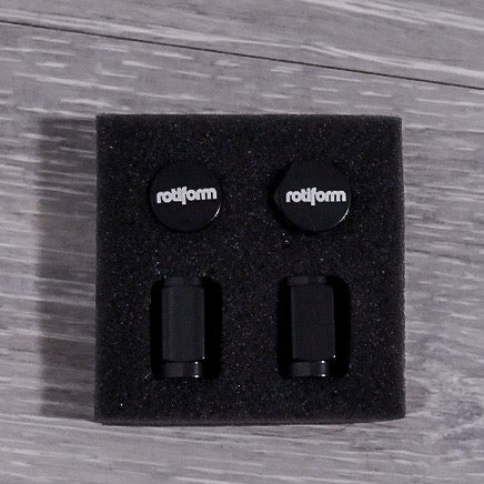 Set of 4 Rotiform tire valve caps in black aluminum