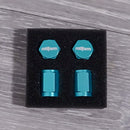 Set of 4 Rotiform tire valve caps in teal aluminum