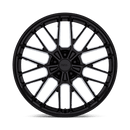 Front view of a TSW Daytona vehicle wheel in gloss black with split spoke design.