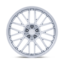 Front view of a TSW Daytona vehicle wheel in gloss silver with split spoke design.