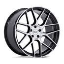 TSW Lasarthe 7 Y spoke vehicle wheel in a machined gloss black finish.