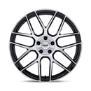 Front view of a TSW Lasarthe 7 Y spoke vehicle wheel in a machined gloss black finish.
