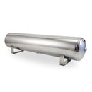  An Air Lift Performance lightweight stainless steel air tank showing end ports.