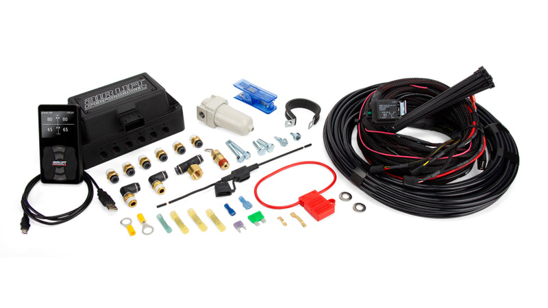Air Lift Performance 3P air management system components: integrated ECU +manifold, digital display controller, wiring harnesses, airline, water filter and fitting hardware, part