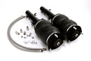 A pair of Air Lift Performance SLAM valved struts with anodized aluminum accented double bellows springs, powdercoated gloss black steel brackets,  pair of braided stainless steel leader hoses and fittings. Air suspension kit part