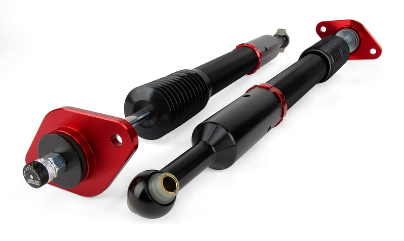 A pair of Air Lift Performance red accented threaded monotube struts.  Air suspension kit part