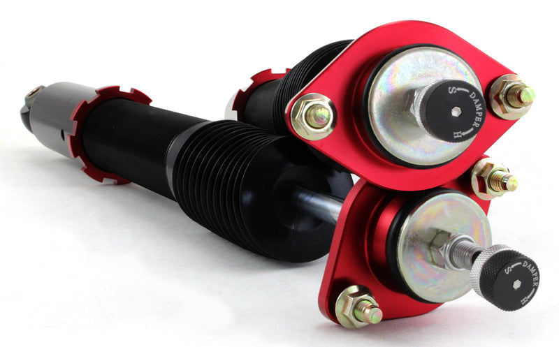 A pair of Air Lift Performance red accented high performance monotube shocks.  Air suspension kit part