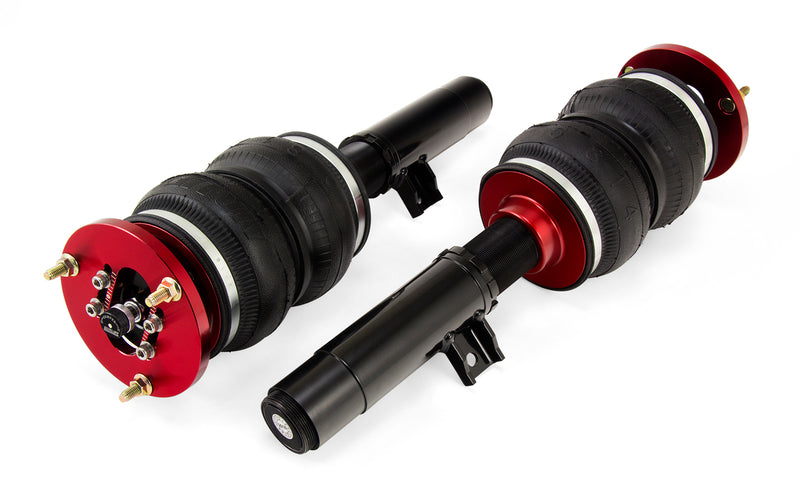 A pair of Air Lift Performance red accented threaded monotube struts with double bellows progressive rate air springs.  Air suspension kit part