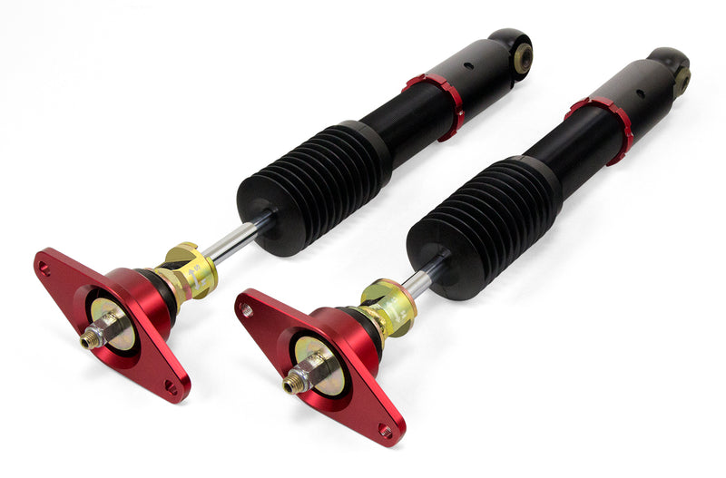 A pair of Air Lift Performance red accented monotube threaded shocks. Air suspension kit