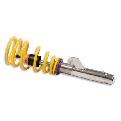 1 assmebled vehicle suspension chrome coilover with yellow spring.
