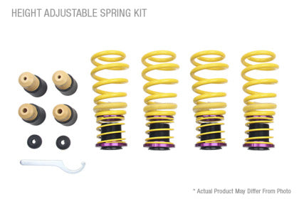 4 yellow vehicle suspension height adjustable springs with fittings and installation tool