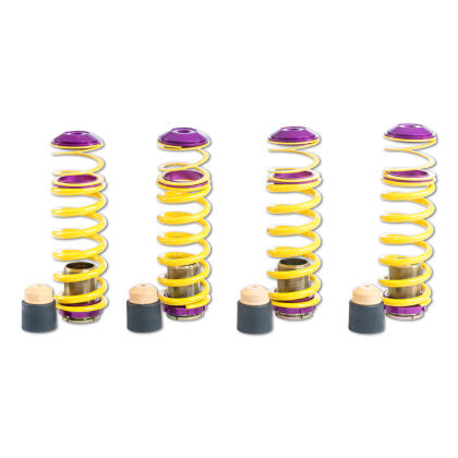4 yellow vehicle suspension height adjustable springs with fittings