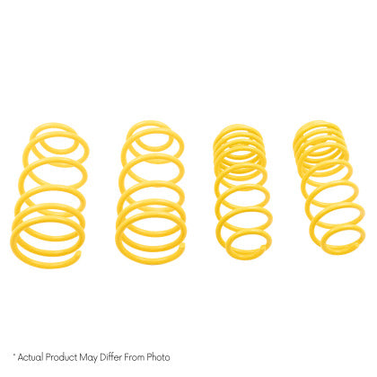 Four yellow lowering springs for vehicles