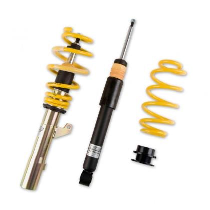 One adjustable coilover, an unsleeved coilover strut and a single coilover spring and end fitting