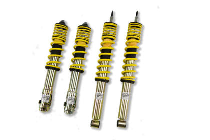 Four assembled vehicle suspension adjustable coilovers