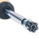 Rebound adjustment knob at end of coilover strut