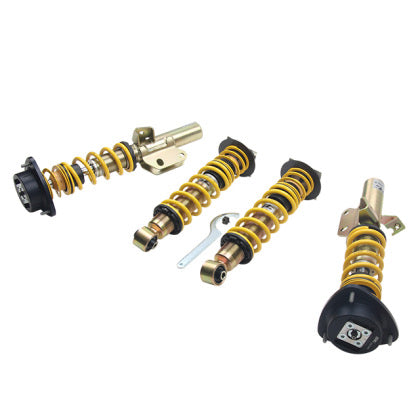 Four adjustable vehicle suspension coilovers