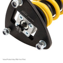 Close up of coilover end showing rebound adjustment knob