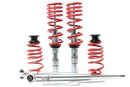 2 vehicle suspension coilovers, 2 coilover springs and 2 coilover shock bodies