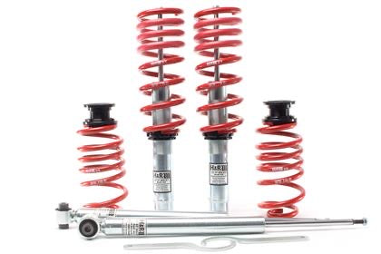 2 vehicle suspension coilovers, 2 coilover springs and 2 coilover shock bodies