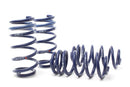 4 blue vehicle suspension lowering springs.