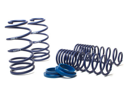 4 blue vehicle suspension shock springs