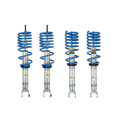 4 Bilstein zinc plated coilovers with fitted blue springs.