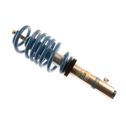 Single Bilstein zinc plated coilover with fitted blue spring.